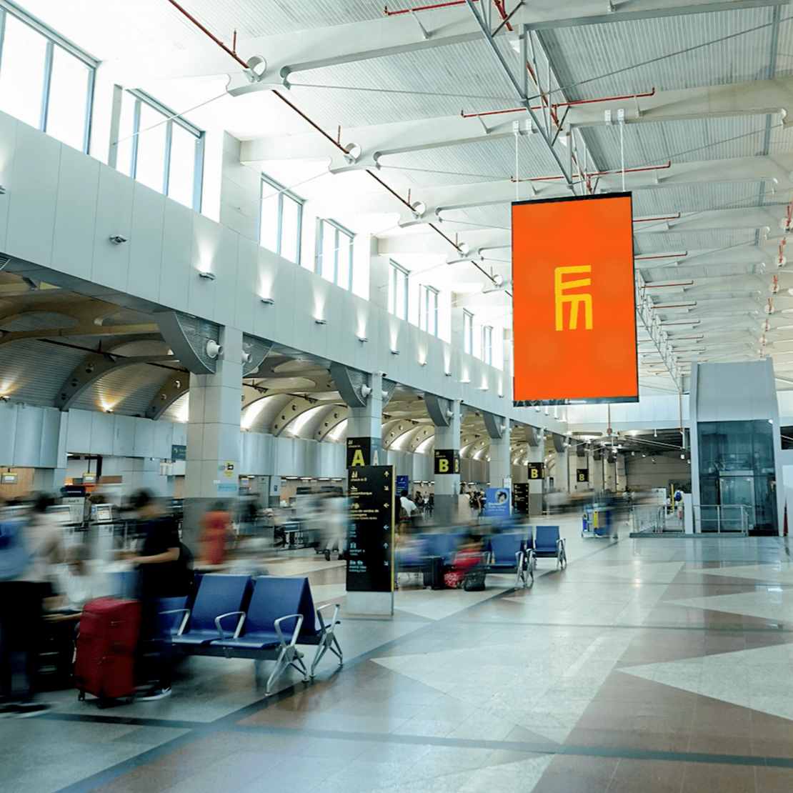 Imagem mostrando um mídia publicitaria no terminal